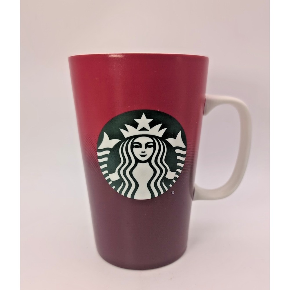 Starbucks 2015 Red, Tall, Ceramic Coffee Mug Cup, 16 oz., Drink Tea